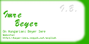 imre beyer business card